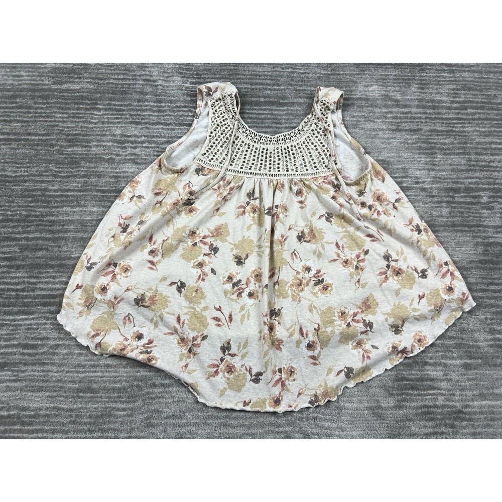 Wild Moss‎ Top Womens Medium Floral Sleeveless Beaded Studded Casual